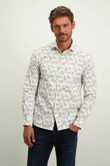 Wit State of Art casual overhemd normale fit print katoen