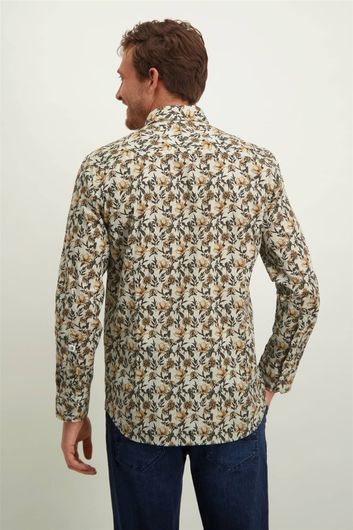 Geel State of Art casual overhemd normale fit met print