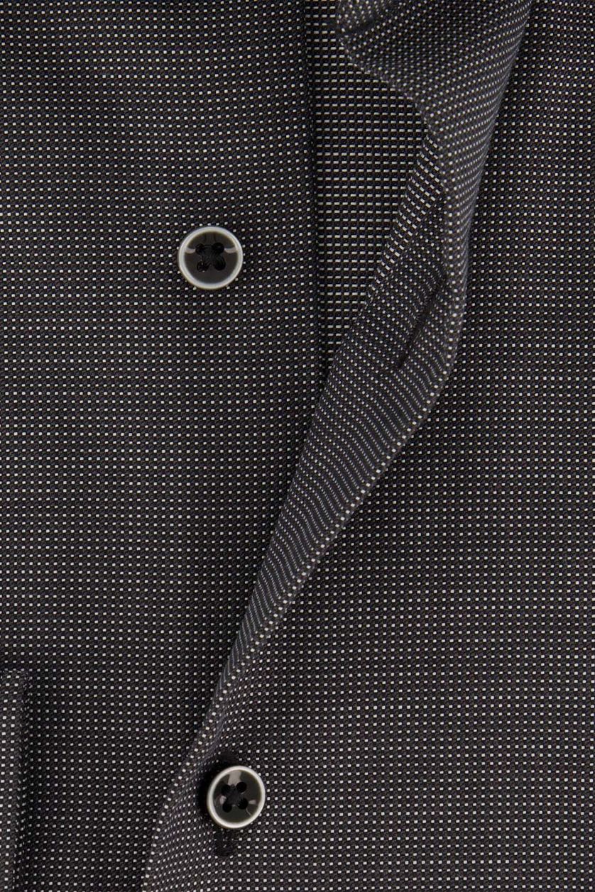 Eterna donkergrijs geprint overhemd ml7 comfort fit katoen