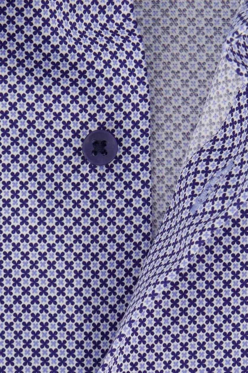 Eterna business overhemd wijde fit blauw geprint katoen