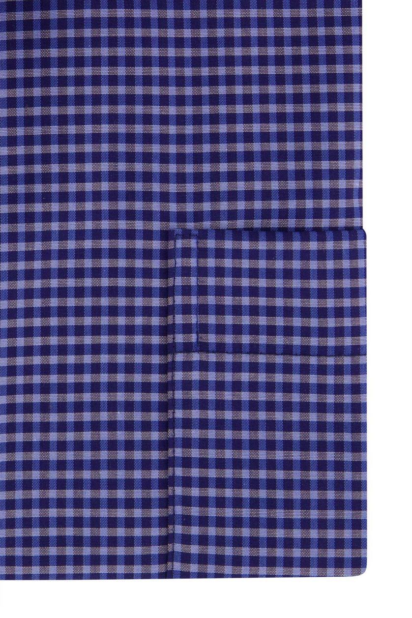 Eterna casual overhemd Comfort Fit blauw geruit katoen ml5