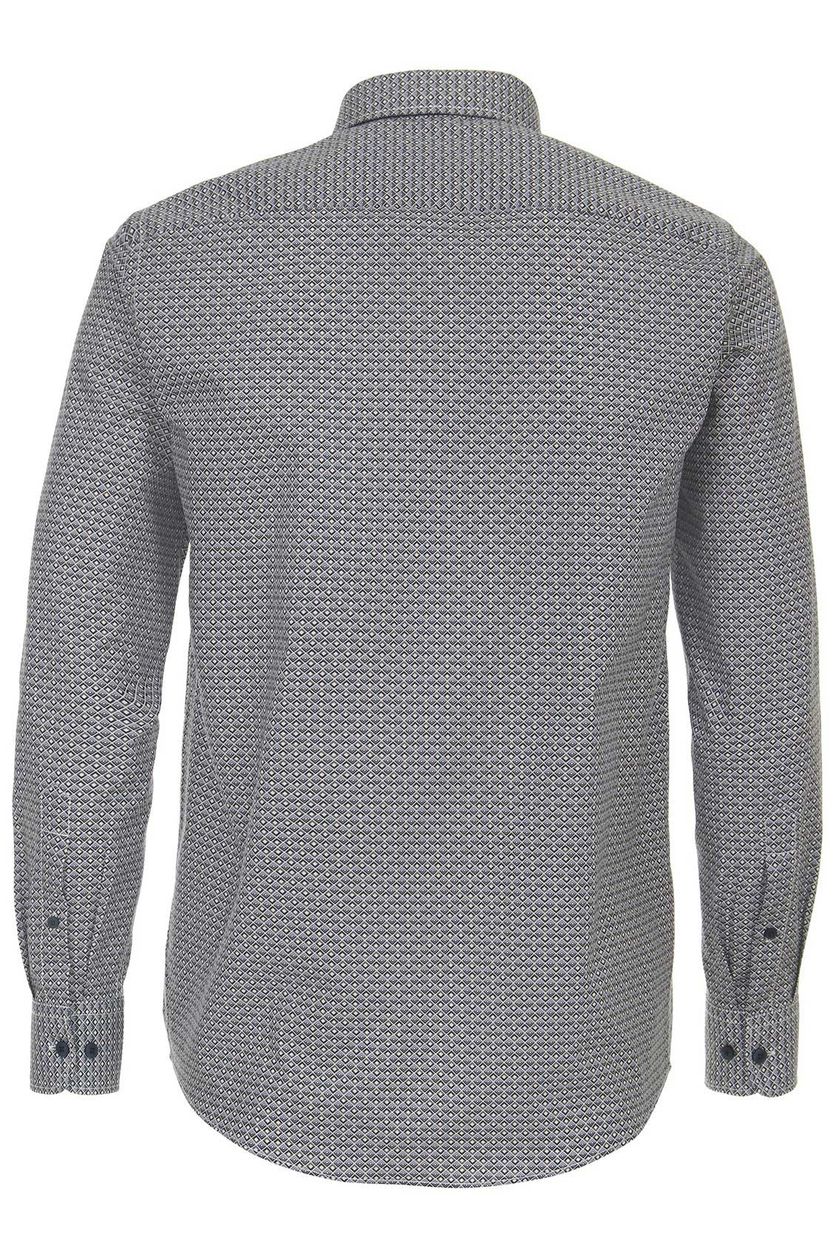 overhemd Casa Moda casual mouwlengte 7 normale fit grijs geprint katoen