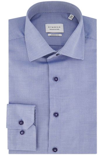 Overhemd Eterna business Modern Fit lichtblauw effen katoen