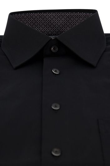 Eterna business overhemd Performance wijde fit zwart effen katoen
