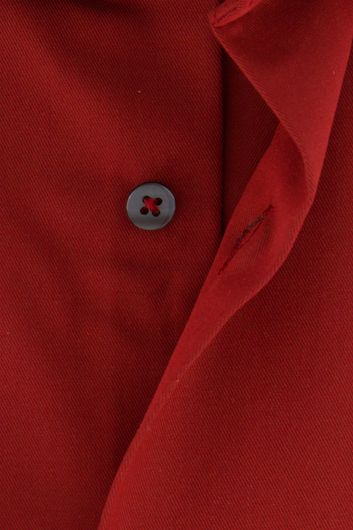 Eterna overhemd wijde fit rood effen katoen