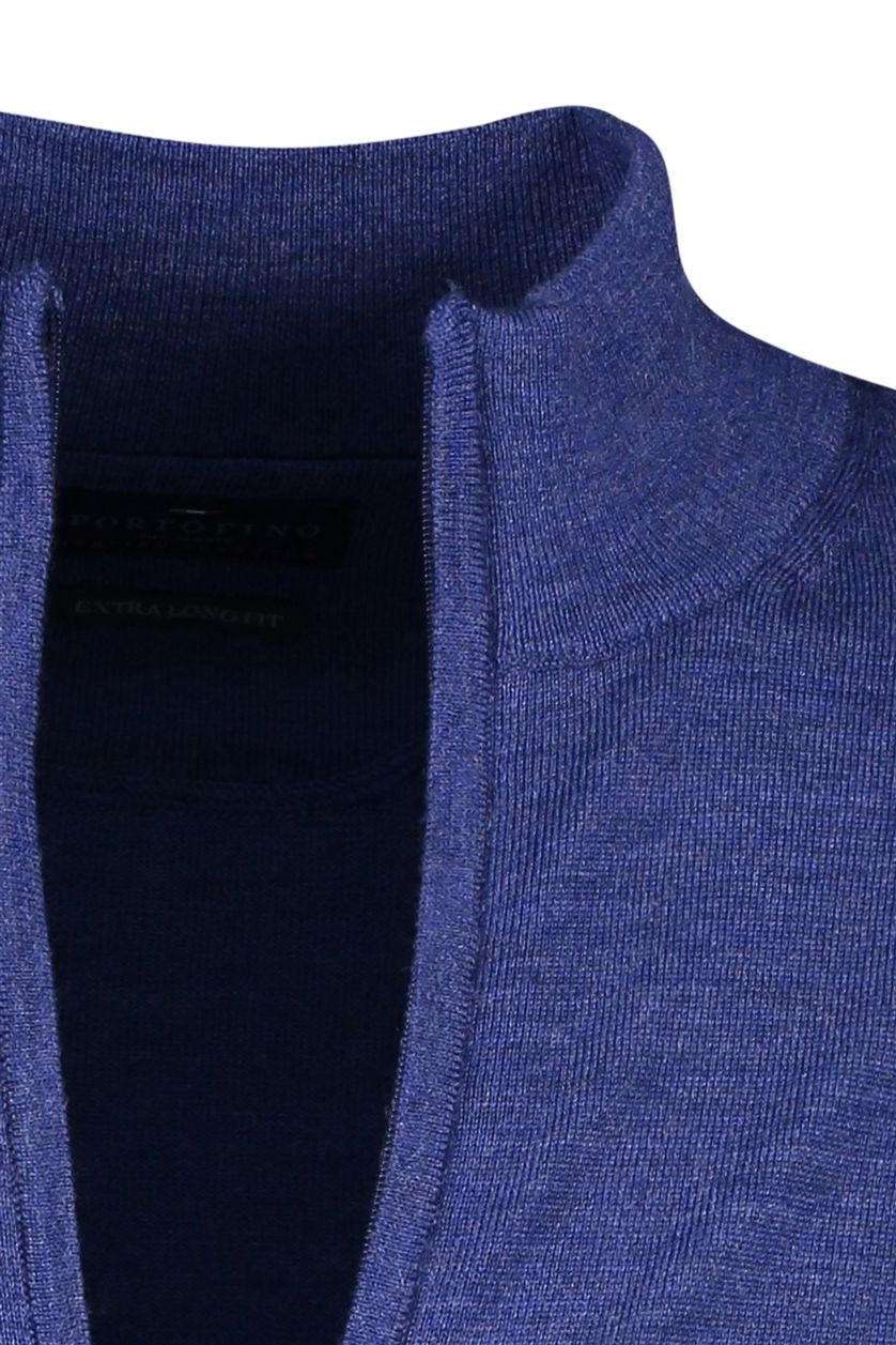 Portofino extra long vest wol blauw