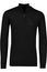 Portofino zwart extra long fit sweater wol half zip