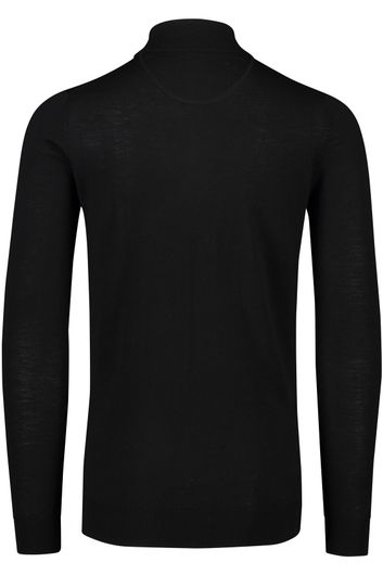 Portofino zwart extra long fit sweater wol half zip