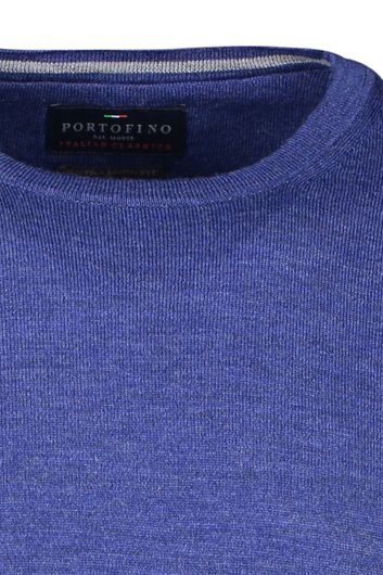 Portofino trui extra lang blauw effen
