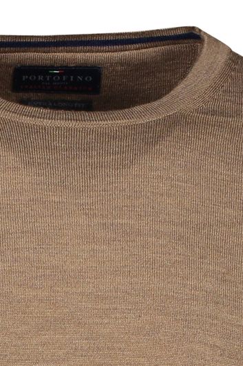 Portofino Trui bruin extra lang wol