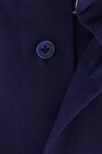 Profuomo overhemd mouwlengte 7 slim fit donkerblauw effen katoen