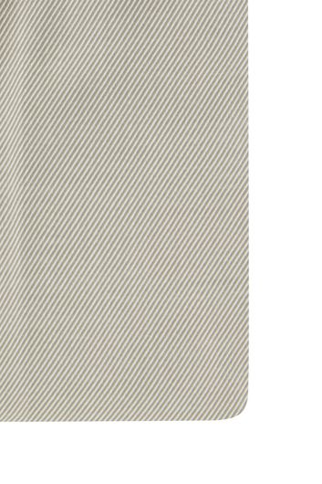 Profuomo overhemd mouwlengte 7 slim fit grijs effen katoen