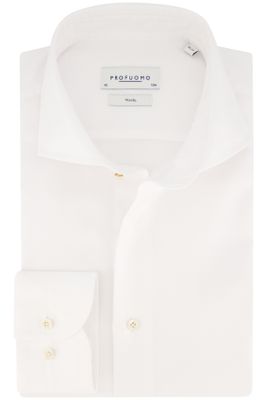 Profuomo Mouwlengte 7 Profuomo overhemd slim fit wit effen katoen