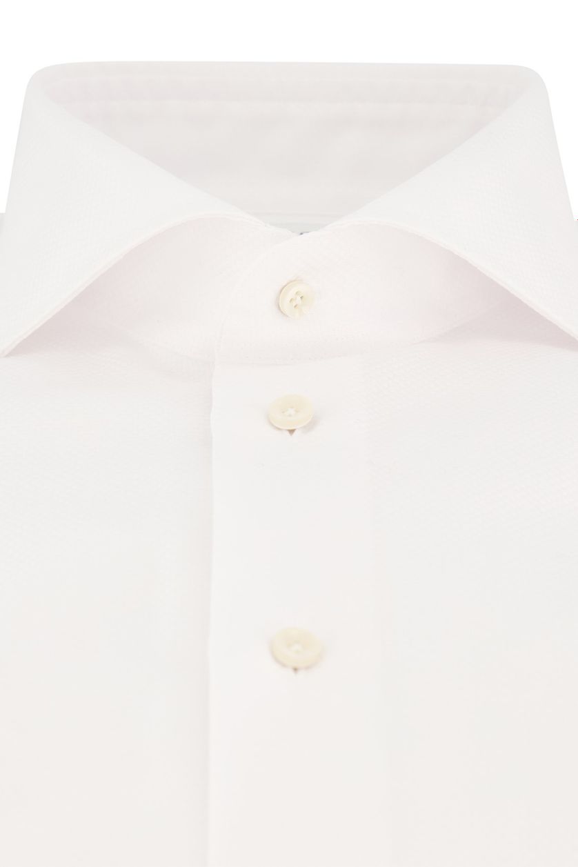 Mouwlengte 7 Profuomo overhemd slim fit wit effen katoen