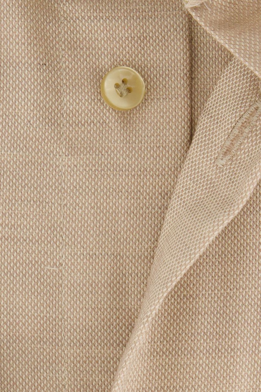 Profuomo slim fit beige overhemd katoen