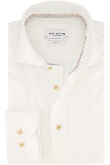 Profuomo overhemd slim fit wit katoen