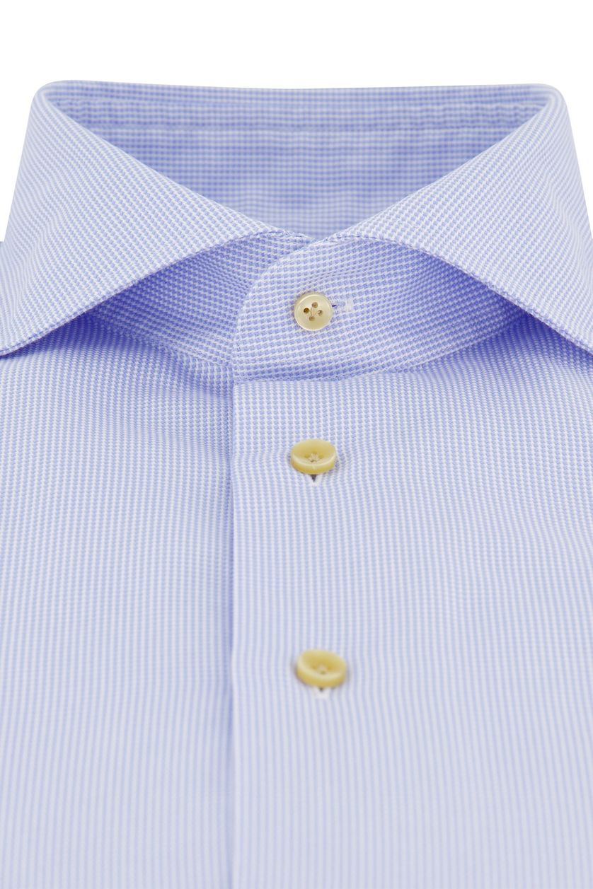 Profuomo overhemd lichtblauw geruit normale fit katoen