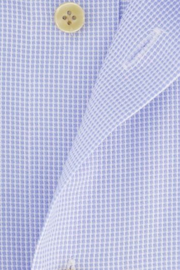 Profuomo overhemd katoen normale fit lichtblauw geruit