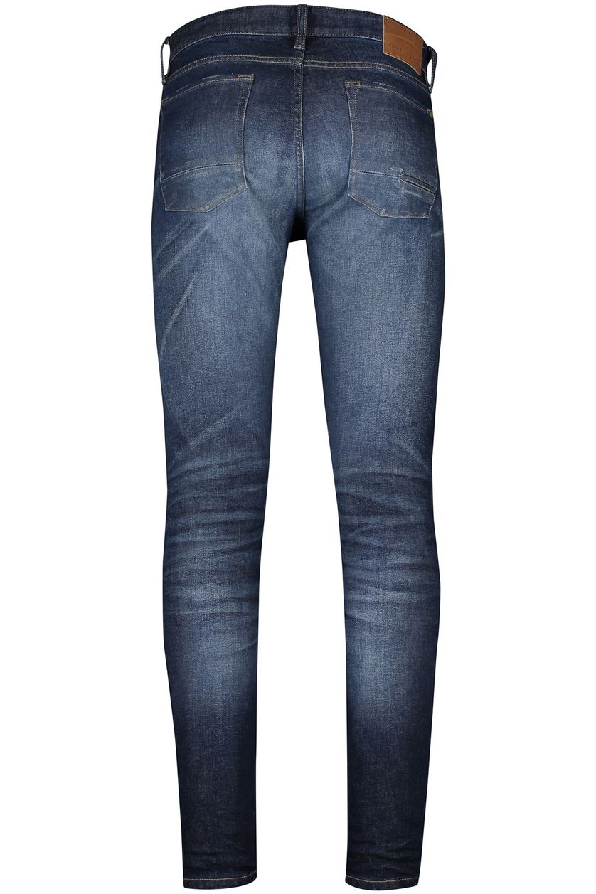 Cast Iron jeans riser slim donkerblauw effen denim