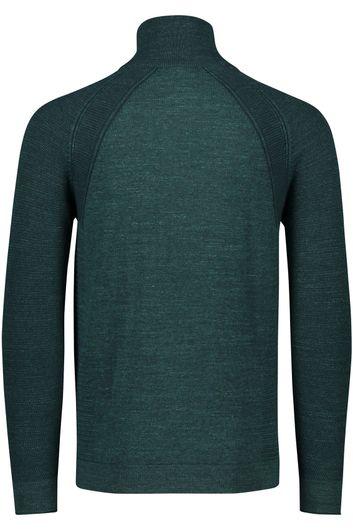 Cast Iron sweater opstaande kraag groen katoen
