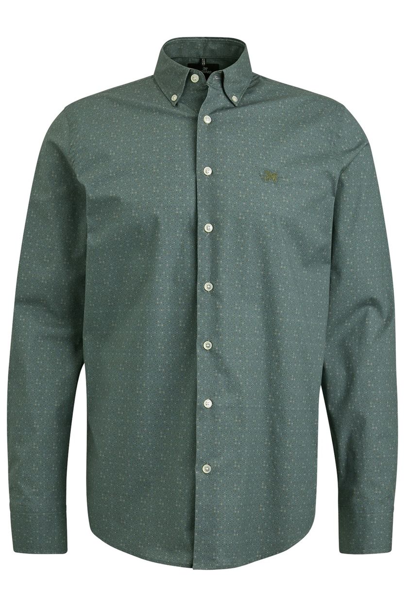 Vanguard casual overhemd normale fit groen geprint katoen