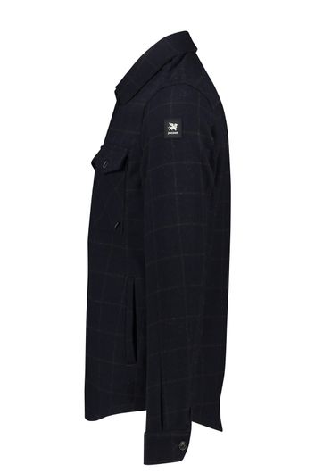 Vanguard vest normale fit donkerblauw geruit wol
