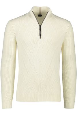 Vanguard Vanguard sweater half zip opstaande kraag wit katoen