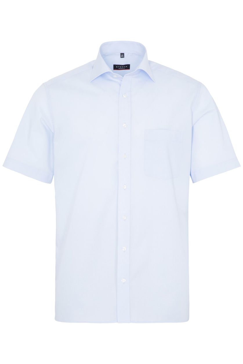 Eterna overhemd korte mouw lichtblauw modern fit katoen