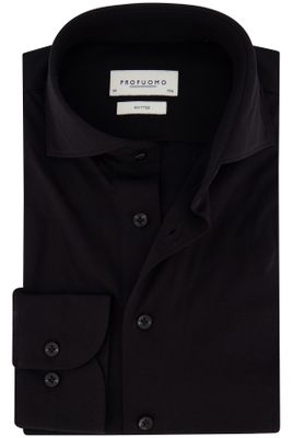 Profuomo Profuomo business overhemd normale fit zwart effen katoen