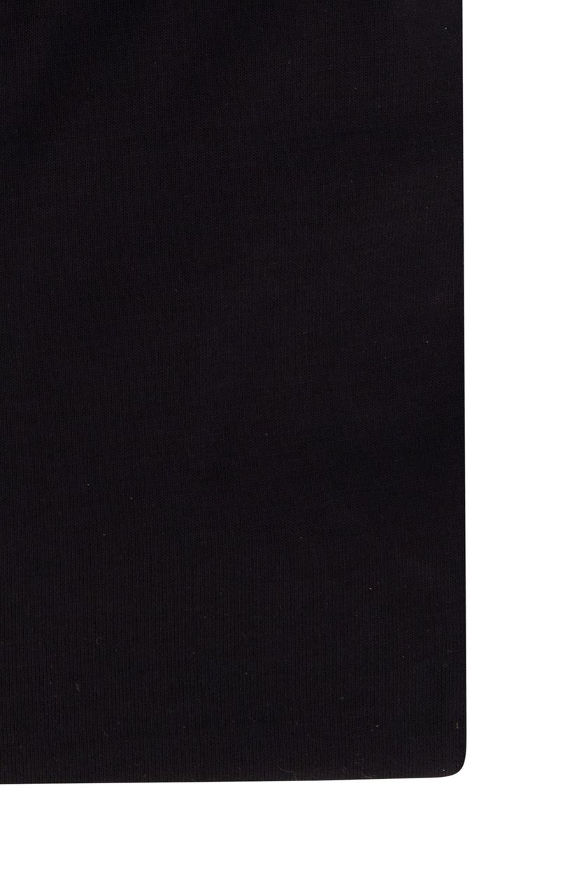 Profuomo zakelijk knitted overhemd normale fit zwart effen katoen