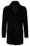 Strellson winterjas zwart effen rits + knoop normale fit wol Finlay opstaande kraag