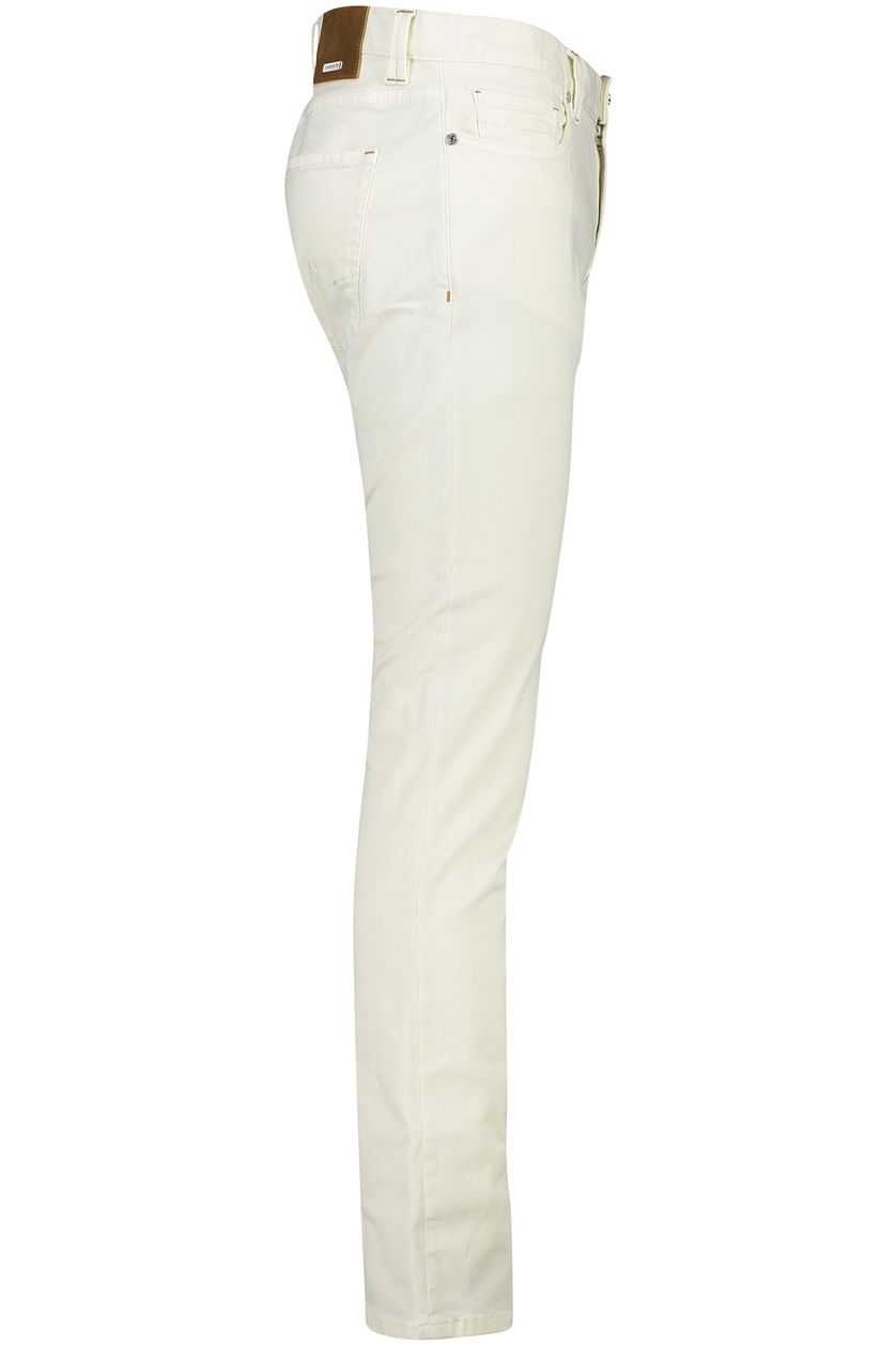Alberto katoenen broek slim fit super stretch off white effen 