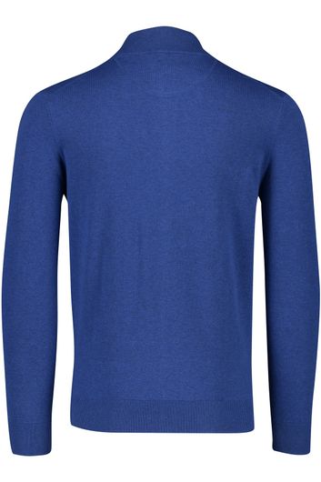 Portofino vest opstaande kraag blauw rits effen katoen met logo