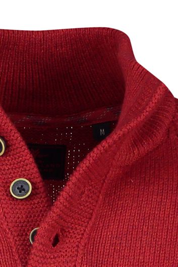 New Zealand trui opstaande kraag met knopen rood opdruk katoen