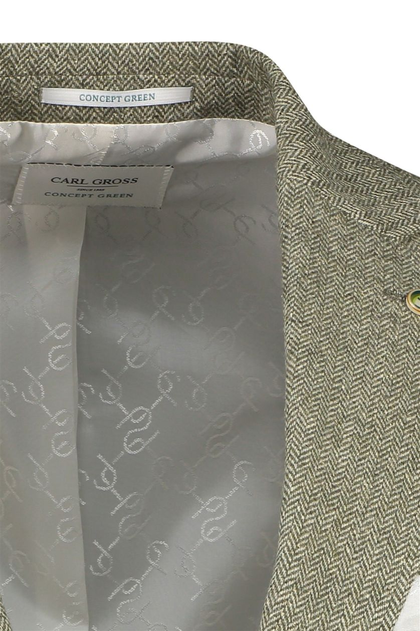 Carl Gross Concept Green colbert Tedrick groen geprint wol normale fit 