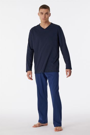 Blauwe Schiesser Comfort Essentials pyjama met print