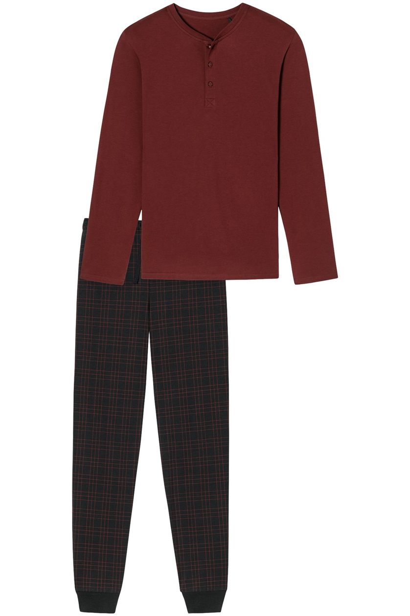 100% katoenen rood navy Schiesser pyjama