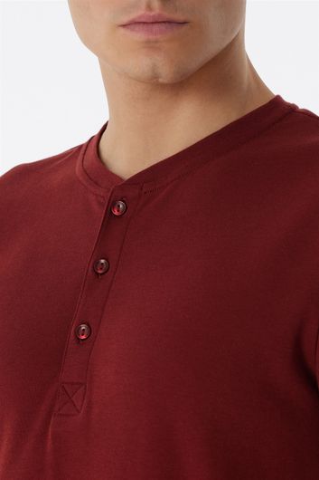 Schiesser Fine Interlock pyjama rood navy geprint