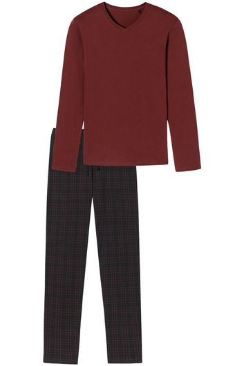 Schiesser pyjama rood donkerblauw