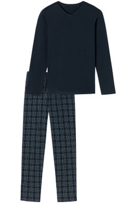Schiesser 100% katoenen Schiesser pyjama donkerblauw geprint