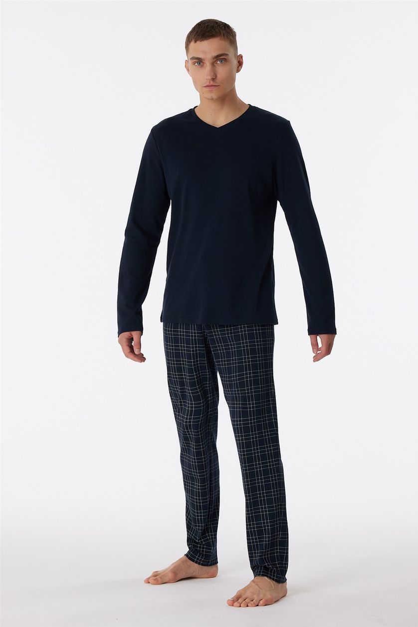 100% katoenen Schiesser pyjama donkerblauw geprint