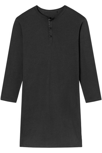 Schiesser nachthemd donkergrijs uni katoen Comfort Nightwear