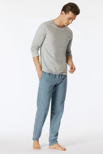 Schiesser Pyjamabroek blauw geprint