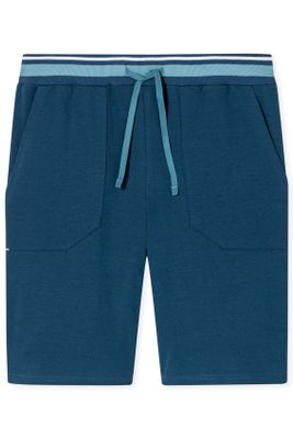 Schiesser Schiesser blauwe korte pyjamabroek katoen
