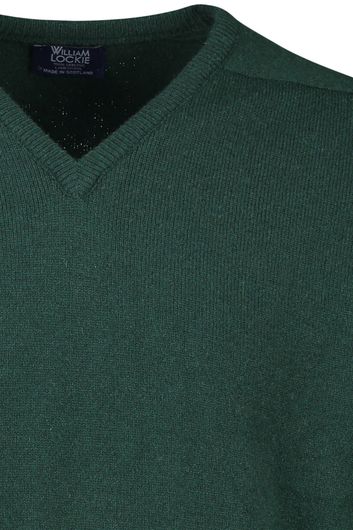William Lockie wijde fit trui groen lamswol