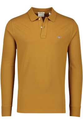 Gant Gant heren polo shirt normale fit mosterd geel effen katoen