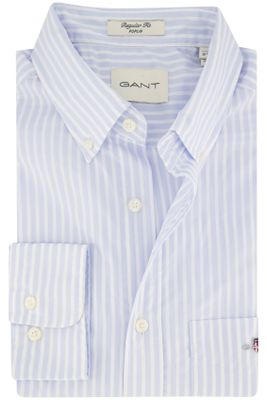 Gant Gant casual lichtblauw gestreept overhemd regular fit katoen