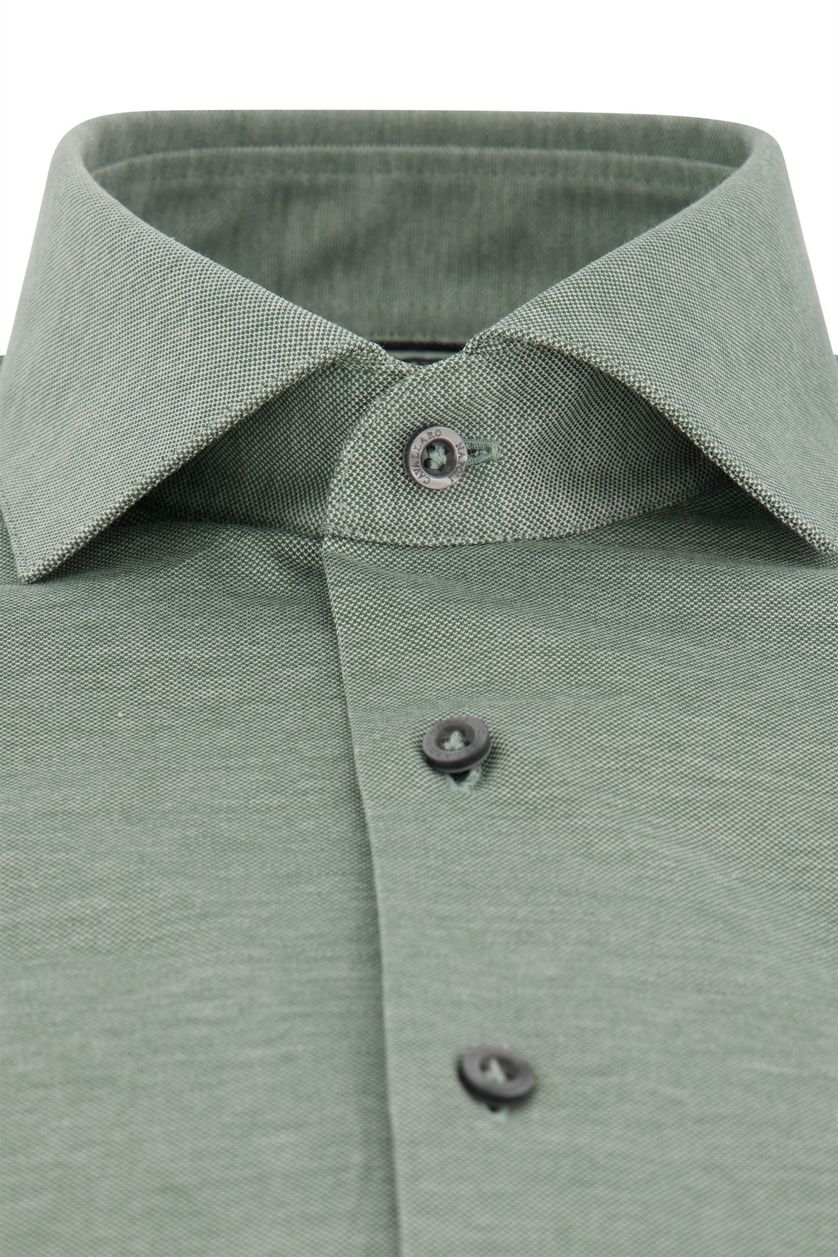 Cavallaro casual overhemd normale fit groen effen katoen wide spread boord