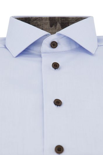 Cavallaro business overhemd slim fit lichtblauw effen katoen enkele manchet