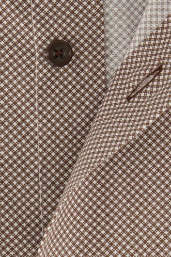 Cavallaro business overhemd slim fit beige geprint katoen